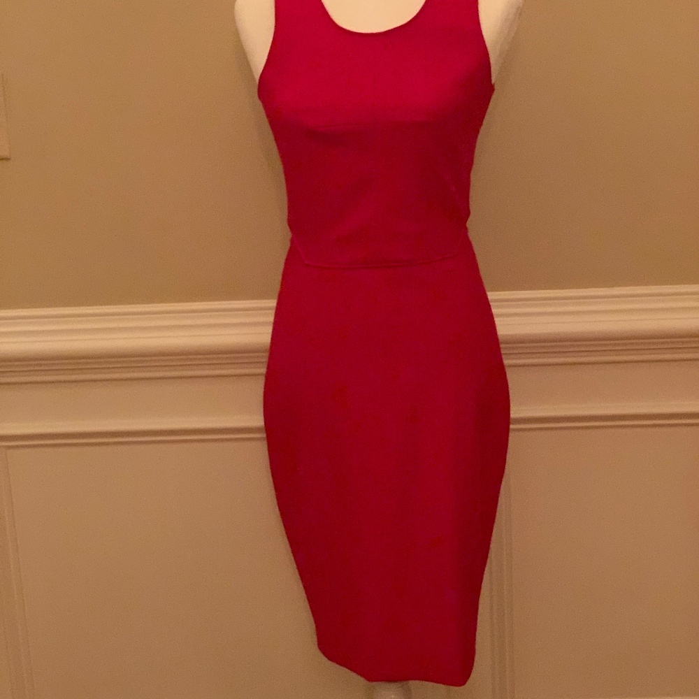 Elizabeth and James fitted red cutout dress